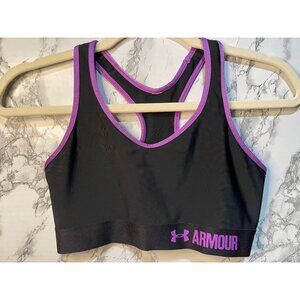 Under Armour Small Racerback Sports Bra - Black & Purple